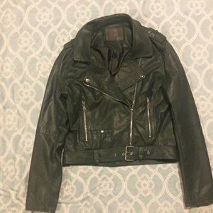 Green leather jacket